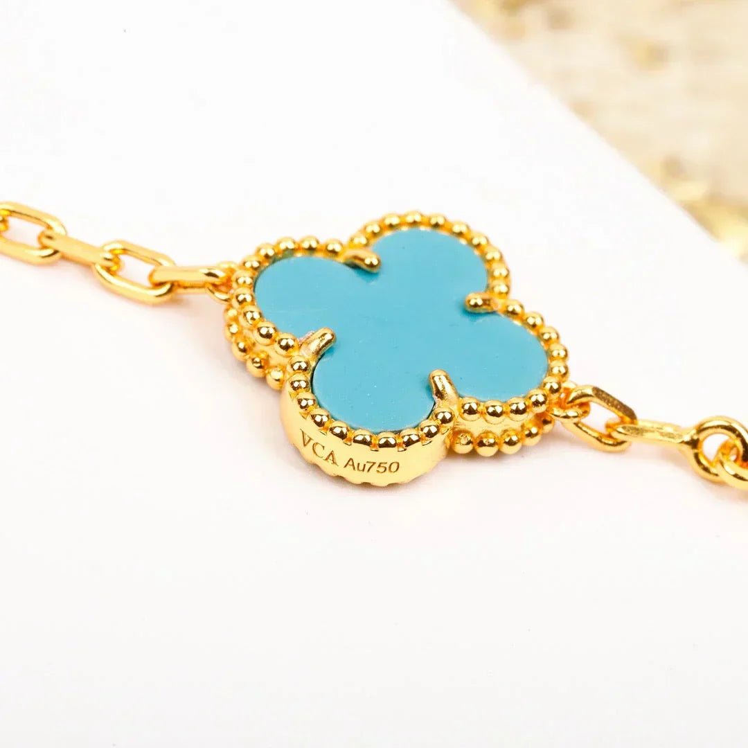 [Lira Jewelry] CLOVER 5 MOTIF TURQUOISE BRACELET COLLECTION