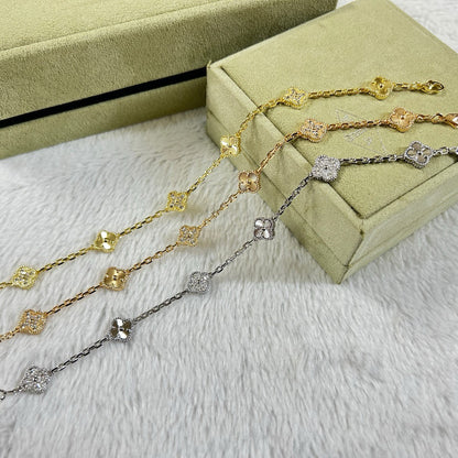 [Lira Jewelry]CLOVER 6 MOTIF DIAMOND LASER BRACELET