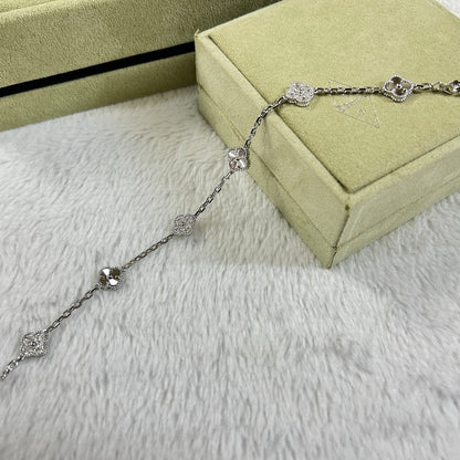 [Lira Jewelry]CLOVER 6 MOTIF DIAMOND LASER BRACELET