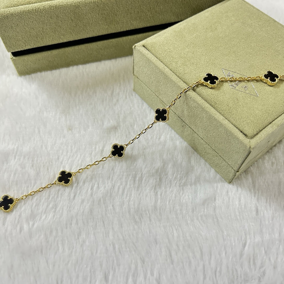[Lira Jewelry]CLOVER 6 MOTIF  ONYXS BRACELET