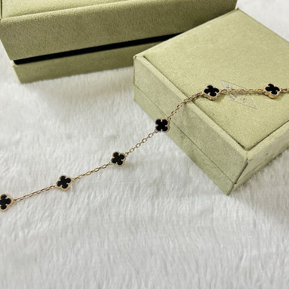 [Lira Jewelry]CLOVER 6 MOTIF  ONYXS BRACELET