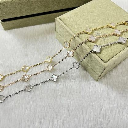 [Lira Jewelry]CLOVER 6 MOTIF WHITE MOP BRACELET