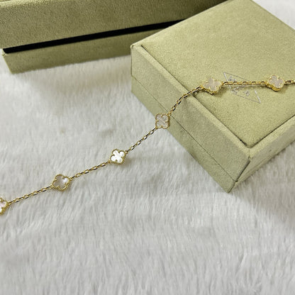 [Lira Jewelry]CLOVER 6 MOTIF WHITE MOP BRACELET