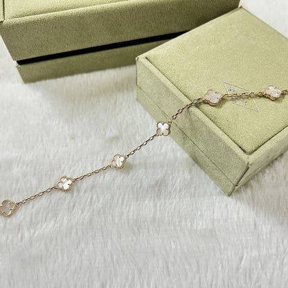 [Lira Jewelry]CLOVER 6 MOTIF WHITE MOP BRACELET