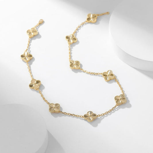 [Lira Jewelry]CLOVER 10 MOTIFS LASER NECKLACE