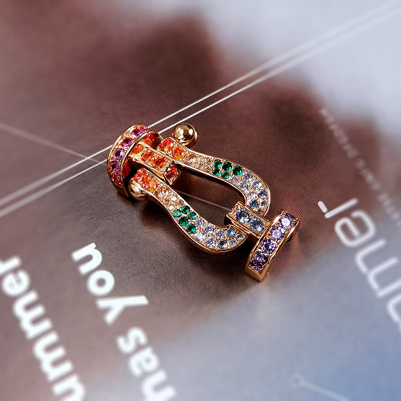 [Lira Jewelry]FORCE LARGE HORSESHOE  COLORED DIAMOND BRACELET ROSE GOLD