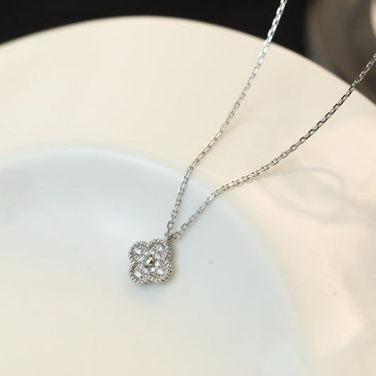 [Lira Jewelry]CLOVER MINI 9.5MM PENDANT DIAMOND NECKLACE