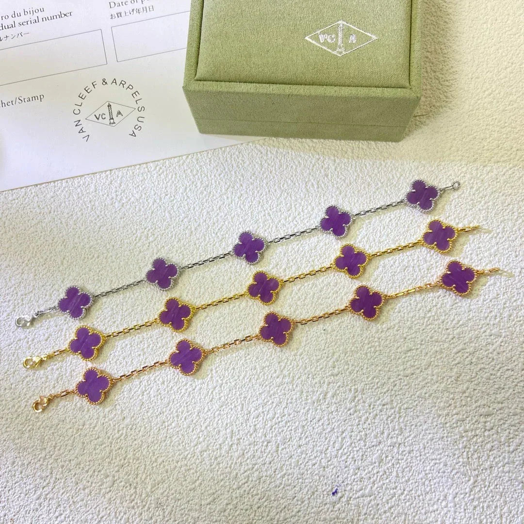 [Lira Jewelry] CLOVER 5 MOTIF VIOLET BRACELET COLLECTION