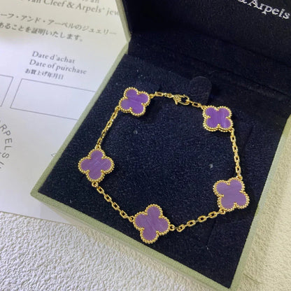 [Lira Jewelry] CLOVER 5 MOTIF VIOLET BRACELET COLLECTION
