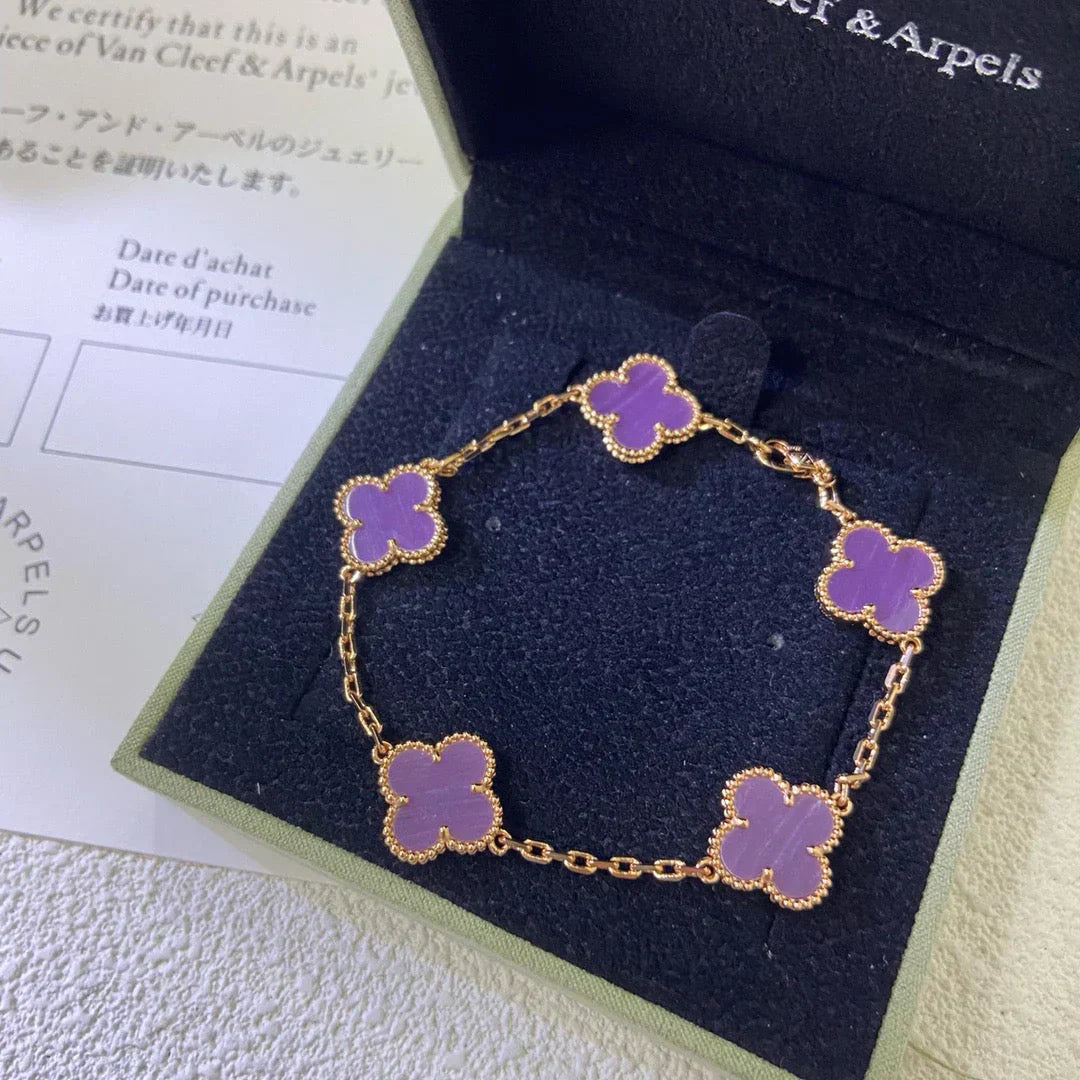 [Lira Jewelry] CLOVER 5 MOTIF VIOLET BRACELET COLLECTION