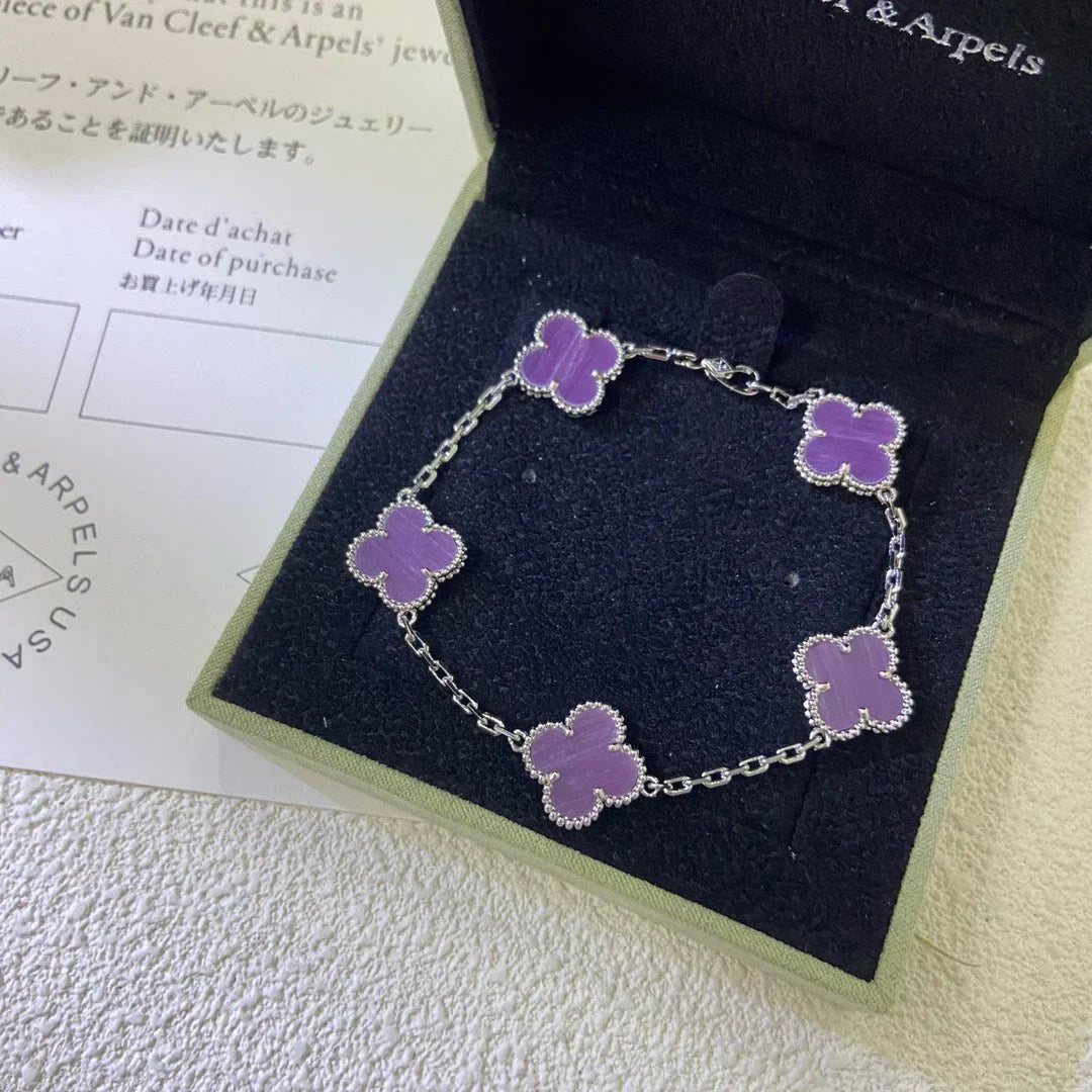 [Lira Jewelry] CLOVER 5 MOTIF VIOLET BRACELET COLLECTION