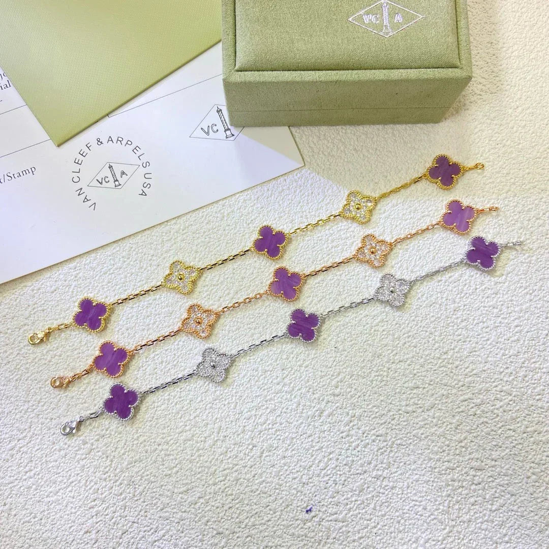 [Lira Jewelry] CLOVER 5 MOTIF VIOLET BRACELET COLLECTION