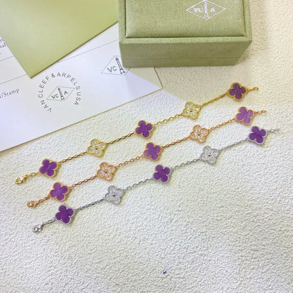 [Lira Jewelry] CLOVER 5 MOTIF VIOLET BRACELET COLLECTION