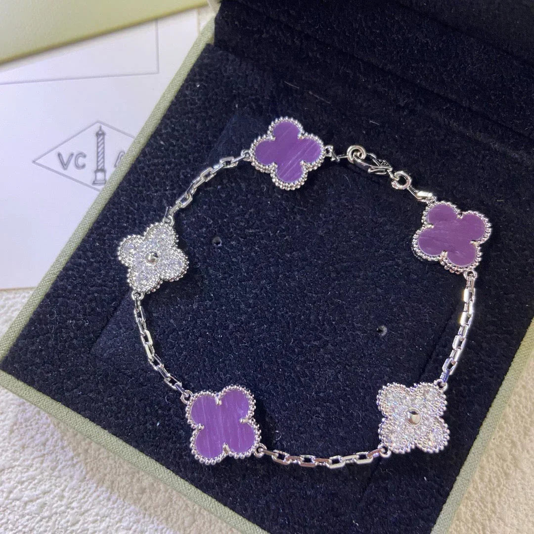 [Lira Jewelry] CLOVER 5 MOTIF VIOLET BRACELET COLLECTION