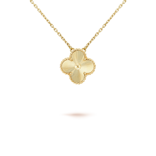 [Lira Jewelry]CLOVER 15MM LASER NECKLACE