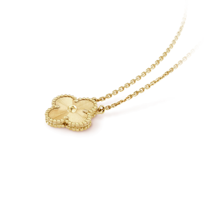 [Lira Jewelry]CLOVER 15MM LASER NECKLACE