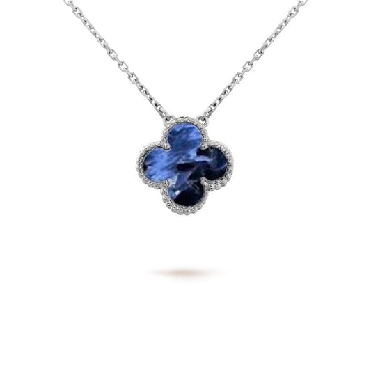 [Lira Jewelry]CLOVER 15MM PIETERSITE NECKLACE SILVER