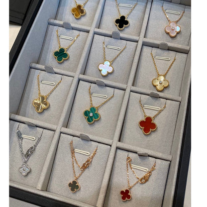 [Lira Jewelry]CLOVER 15MM LASER NECKLACE