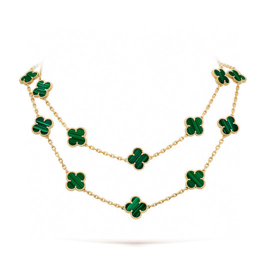[Lira Jewelry]CLOVER 20 MOTIFS MALACHITE GOLD