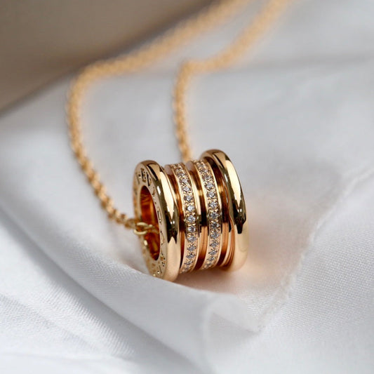[Lira Jewelry]ZERO 1 PINK GOLD DIAMOND NECKLACE