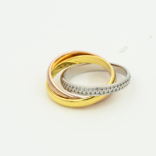 [Lira Jewelry Jewelry]TRINITY RING GOLD PINK GOLD SILVER DIAMONDS
