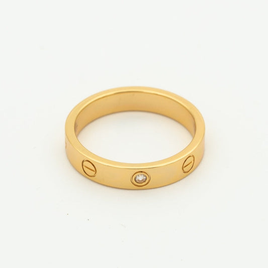 [Lira Jewelry]LOVE RING 4MM 1 DIAMOND PINK GOLD