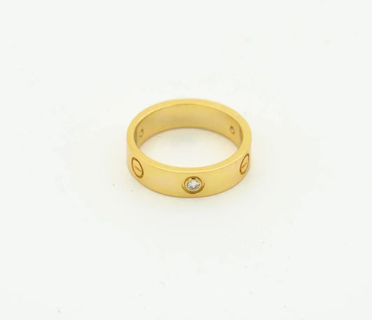 [Lira Jewelry]LOVE RING 4MM 1 DIAMOND GOLD
