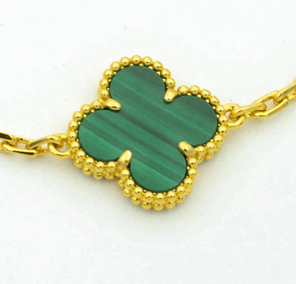 [Lira Jewelry] CLOVER 5 MOTIF MALACHITE BRACELET COLLECTION