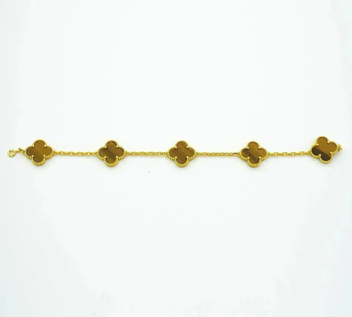 [Lira Jewelry] CLOVER 5 MOTIFS TIGER EYE BRACELET COLLECTION