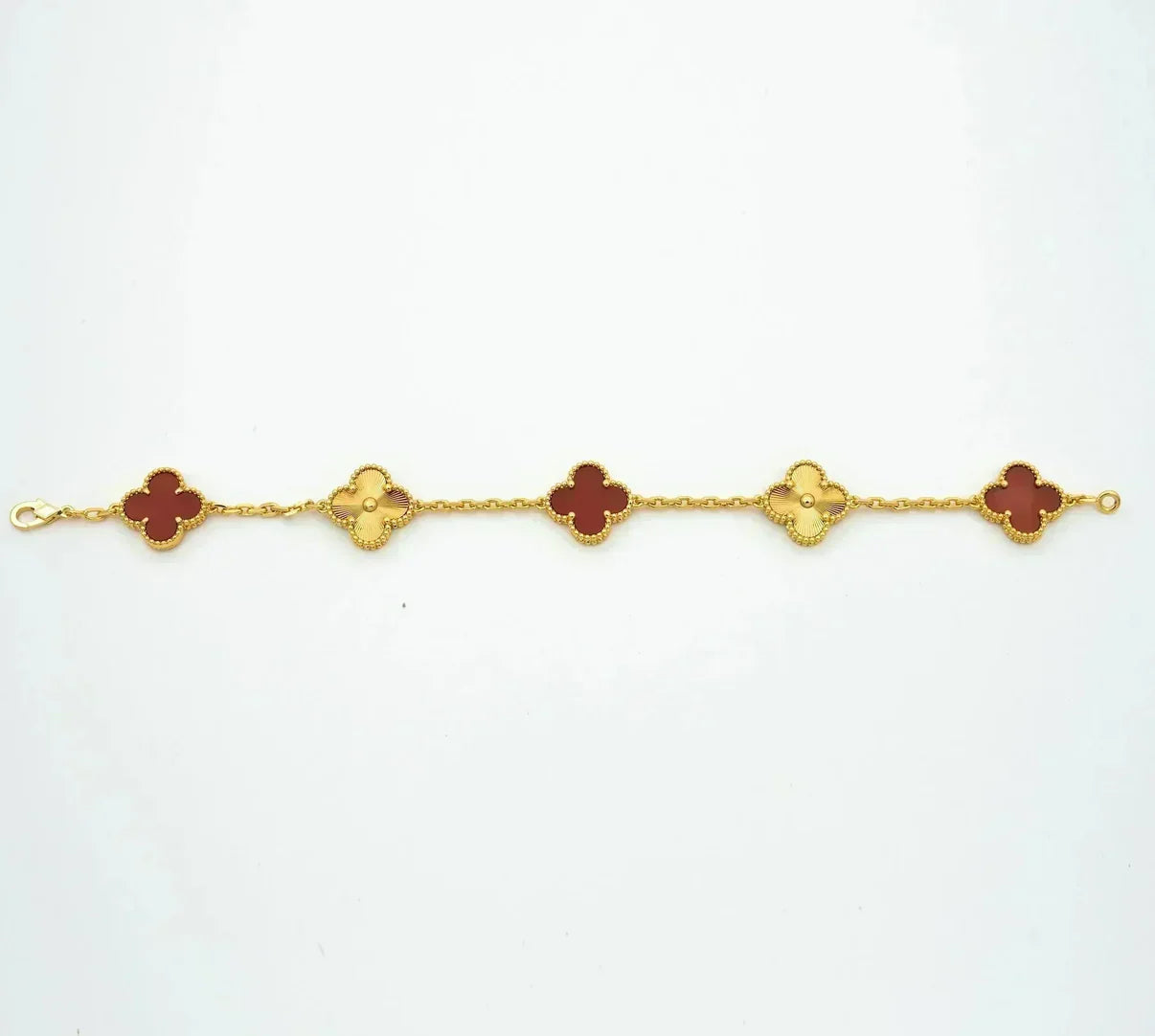 [Lira Jewelry] CLOVER 5 MOTIF RED CORNELIAN BRACELET COLLECTION