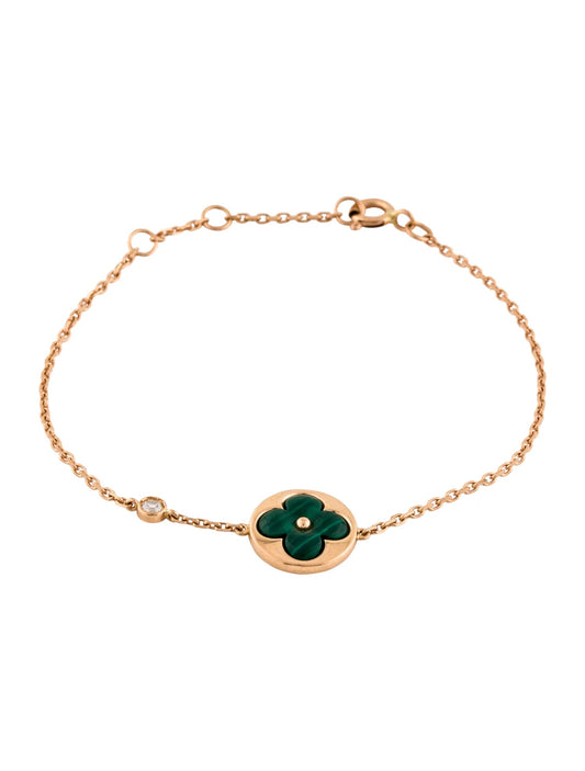 [Lira Jewelry]SUN MALACHITE 1 DIAMOND PINK GOLD BRACELET