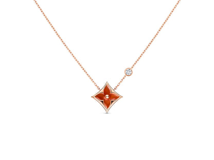 [Lira Jewelry]STAR NECKLACE PINK GOLD 1 DIAMOND