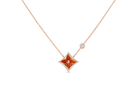 [Lira Jewelry]STAR NECKLACE PINK GOLD 1 DIAMOND