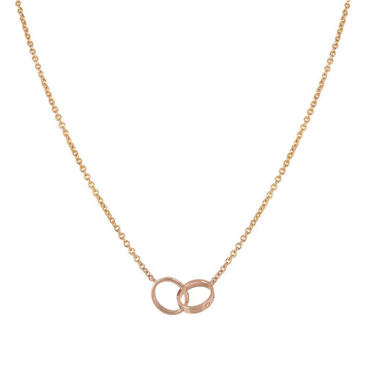 [Lira Jewelry]LOVE NECKLACE DOUBLE RING PINK GOLD