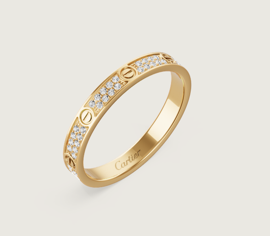 [Lira Jewelry]LOVE RING 2.6mm-wide full-diamond ring Gold