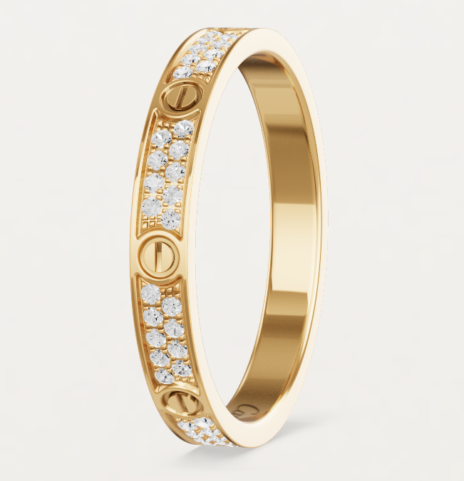 [Lira Jewelry]LOVE RING 2.6mm-wide full-diamond ring Gold