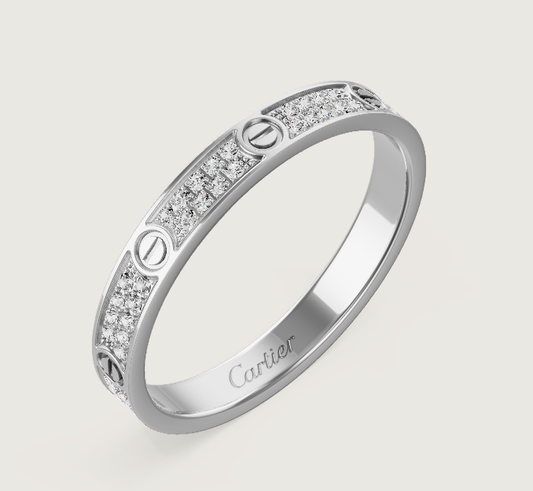 [Lira Jewelry]LOVE RING 2.6mm-wide full-diamond ring silver