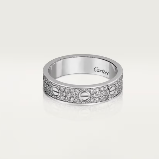 [Lira Jewelry]LOVE RING 4mm-wide full-diamond ring silver