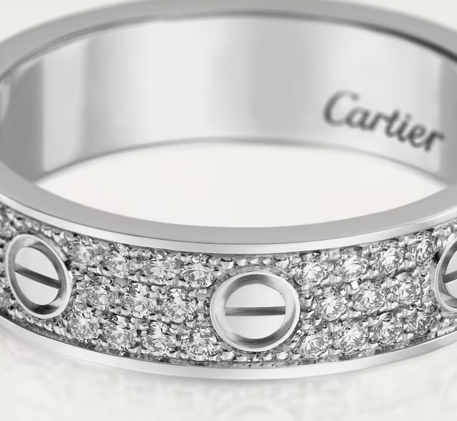 [Lira Jewelry]LOVE RING 4mm-wide full-diamond ring silver