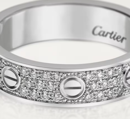 [Lira Jewelry]LOVE RING 4mm-wide full-diamond ring silver