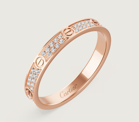 [Lira Jewelry]LOVE RING 2.6mm-wide full-diamond ring Rose Gold