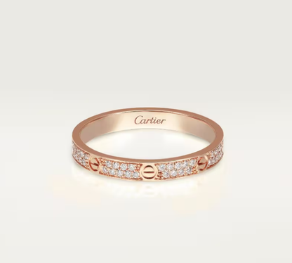 [Lira Jewelry]LOVE RING 2.6mm-wide full-diamond ring Rose Gold