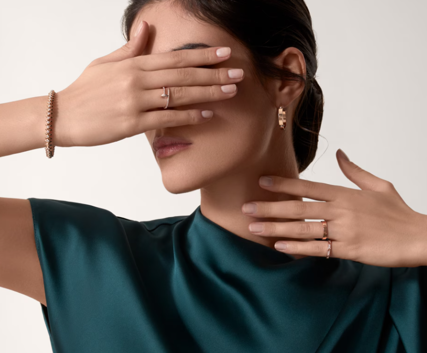 [Lira Jewelry]LOVE RING 2.6mm-wide full-diamond ring Rose Gold