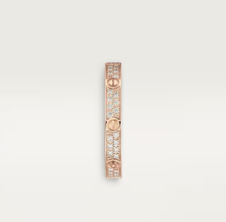 [Lira Jewelry]LOVE RING 2.6mm-wide full-diamond ring Rose Gold