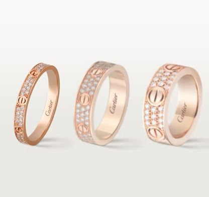 [Lira Jewelry]LOVE RING 2.6mm-wide full-diamond ring Rose Gold