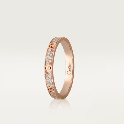 [Lira Jewelry]LOVE RING 2.6mm-wide full-diamond ring Rose Gold