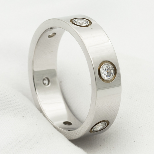 [Lira Jewelry]LOVE RING 5.5MM 6 DIAMONDS SILVER