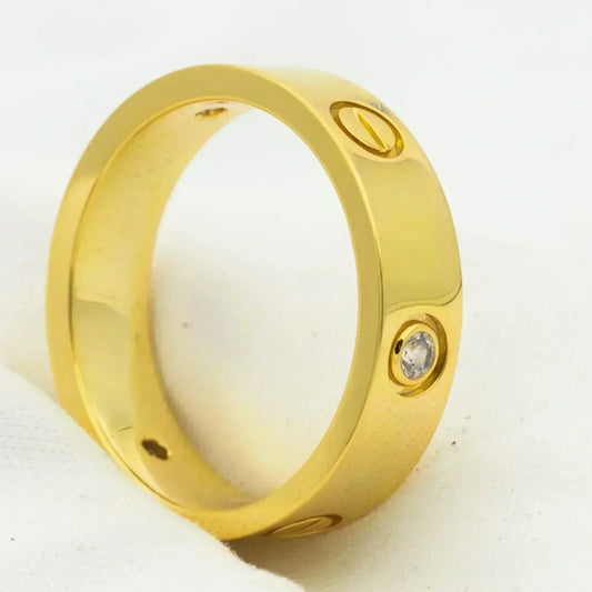 [Lira Jewelry]LOVE RING 5.5MM 3 DIAMONDS GOLD
