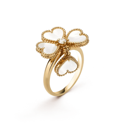 [Lira Jewelry]SWEET CLOVER WHITE MOP RING