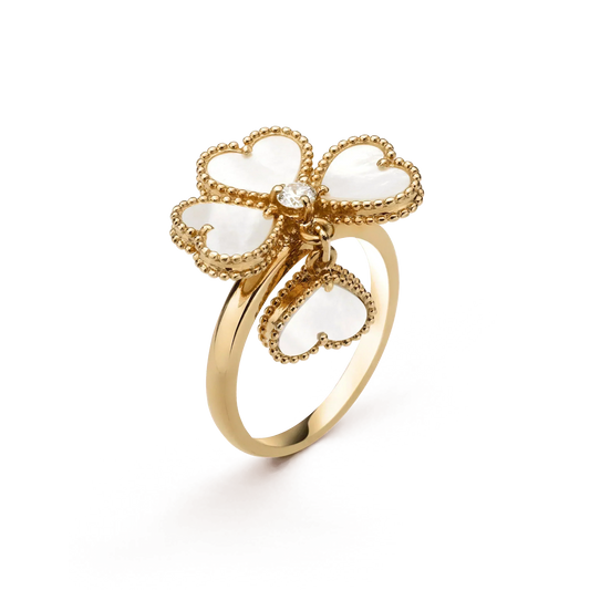 [Lira Jewelry]SWEET CLOVER WHITE MOP RING